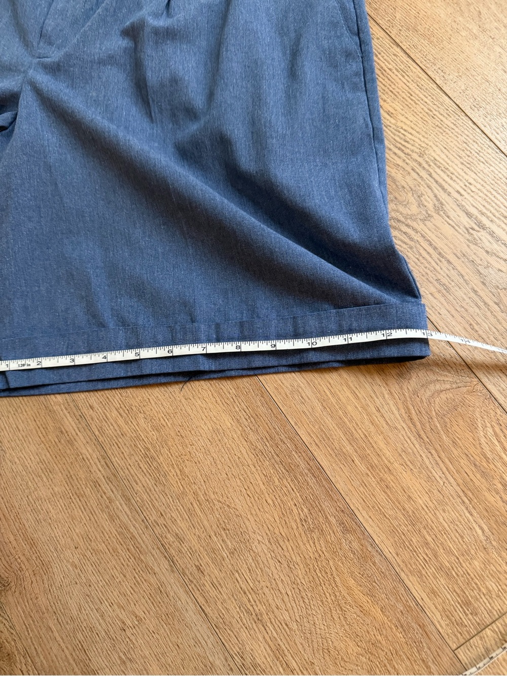 Vintage 90s Pleated HighWaisted Trouser Shorts Blue 30” Waist belt loop pockets - Picture 10 of 15